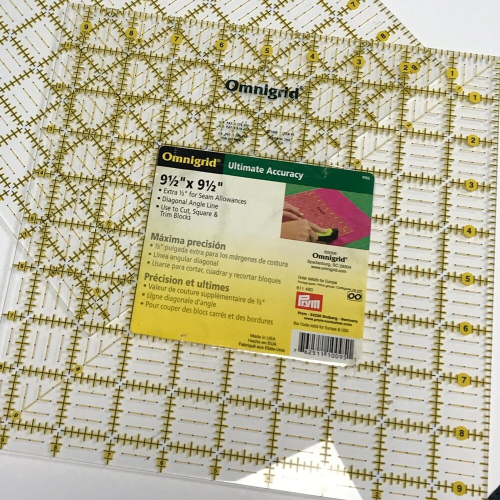 Square Quilting Ruler - 9.5" x 9.5"